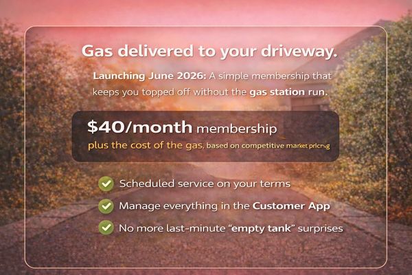 Subscription service delivers gas to your driveway for $40/month plus gas cost.