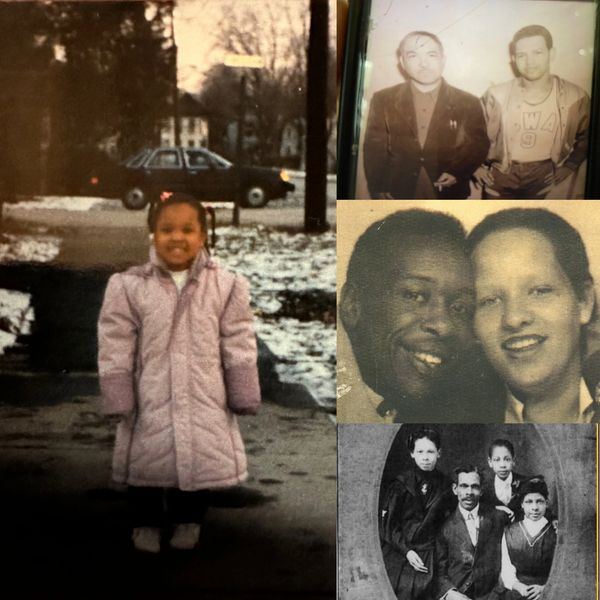 Left: Young Me. From Top: Chester Johnson Sr & Jr, maternal grands Curtis Milton & Patricia Thomas, 