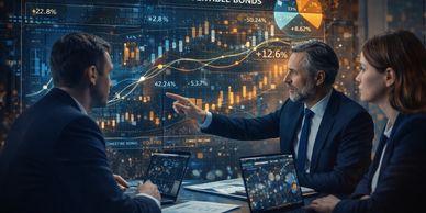 Image of people discussing financial information