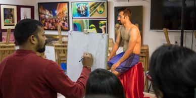 Life drawing class at artography studio by Vijay sir