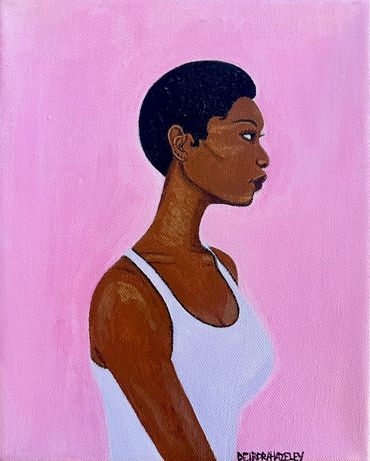 Black woman in profile view 