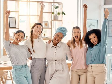 Empowered group of successful women