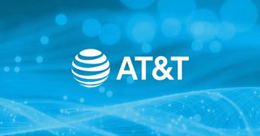 AT&T logo on a blue background.
