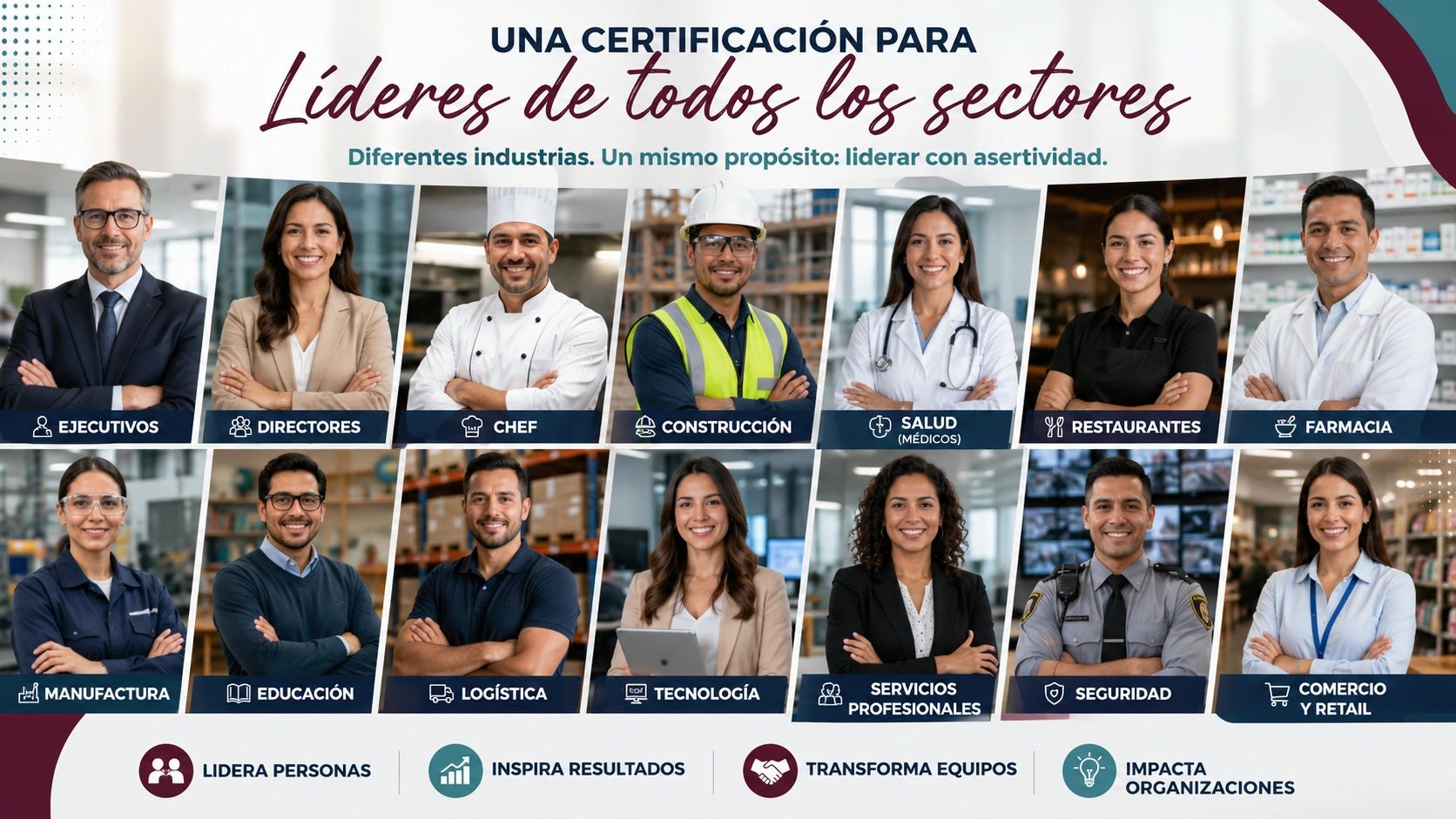 Certificación para líderes de diferentes sectores industriales.