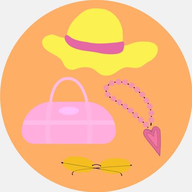 Colorful shoulder bags on a  shelf