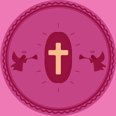 Coffee and a Bible on a pink table