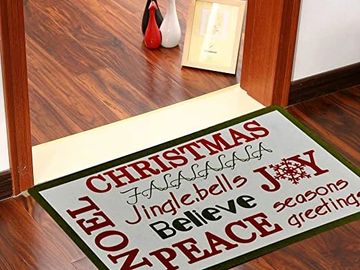 Christmas Door Mat Indoor Entrance Christmas Sparrow Falls in Love with  Snow Front Door Mat Non-Slip Absorbent Kitchen Doormat Washable Floor Mats