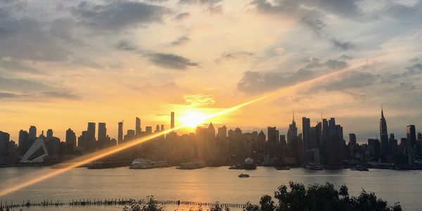 New York City skyline at sunrise 