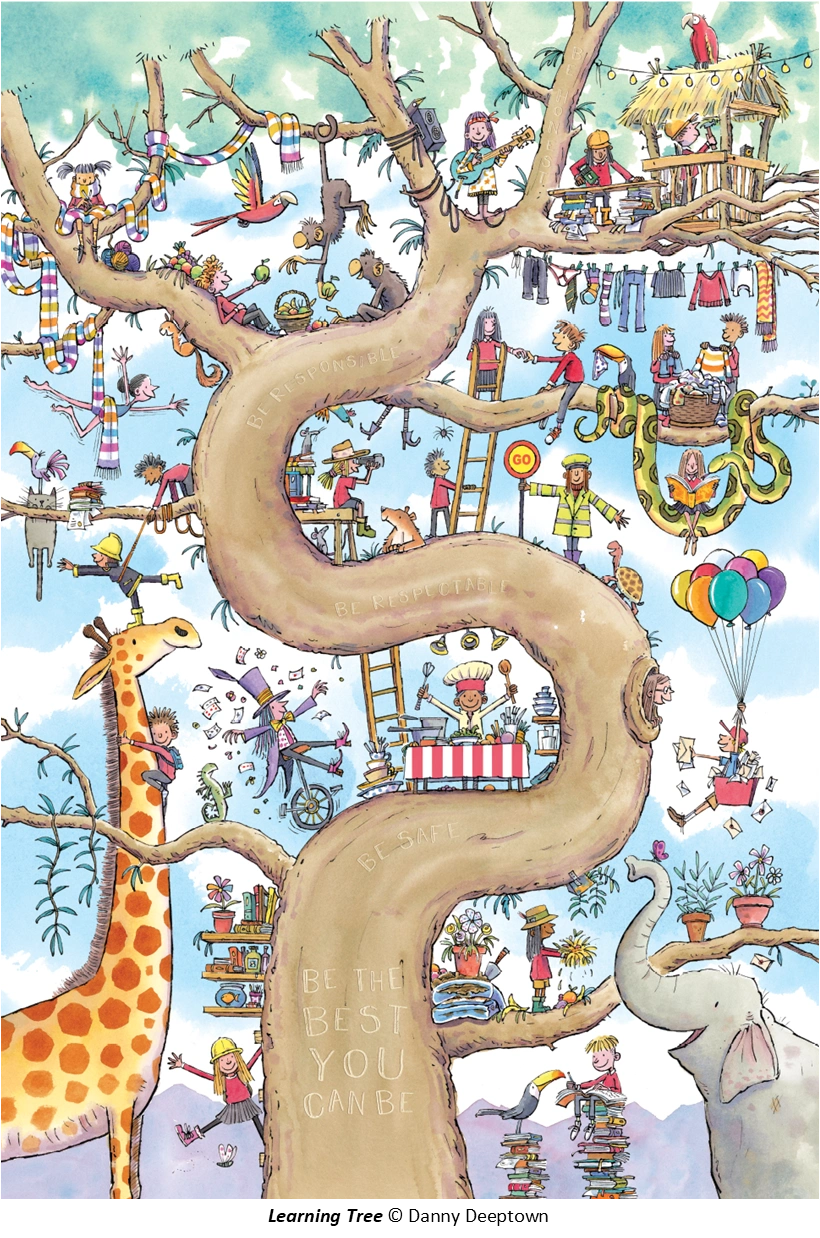 Who can resist climbing the Tree of Learning with friends, doing their favorite things.