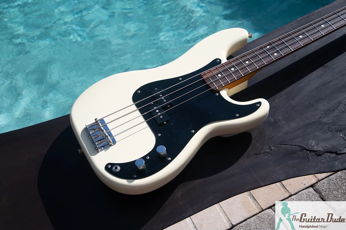 1991 Fender Japan PB70/ PB62 “Guitar Dude Custom” '62 Precision Bass  Reissue - '70s Reissue Body - Olympic White - Made In Japan