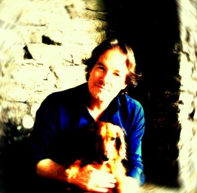 Christopher Andreas portrait with a 'sausage dog' named Poppy 