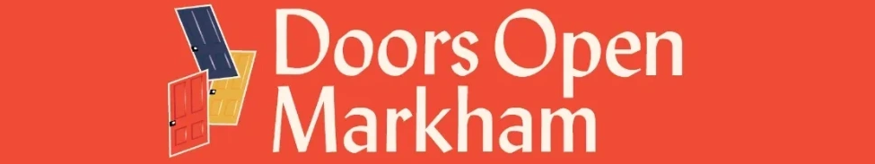 Logo for Doors Open Markham event with colorful doors.