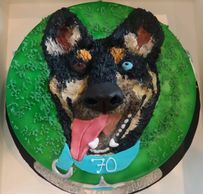 Butter Cream hand Painted Dog Portrait
Sculpted, 3D Birthday Cake