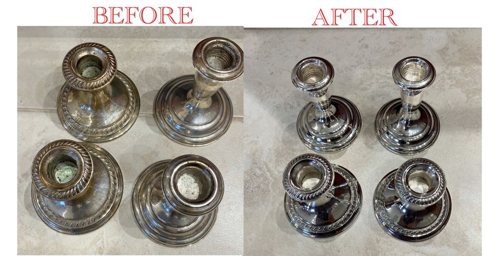 We can polish your  Sterling silver  flat ware 
