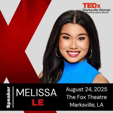 Melissa Le, TEDxMarksville Women speaker, August 24, 2025.