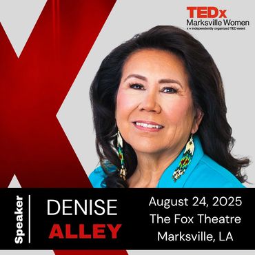 Denise Alley featured as a speaker at TEDx Marksville Women event in 2025.