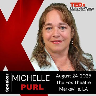 Michelle Purl, speaker at TEDx Marksville Women event, August 24, 2025.