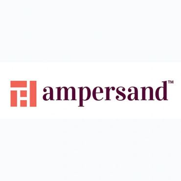 Logo for Ampersand with a stylized red symbol and dark purple text.