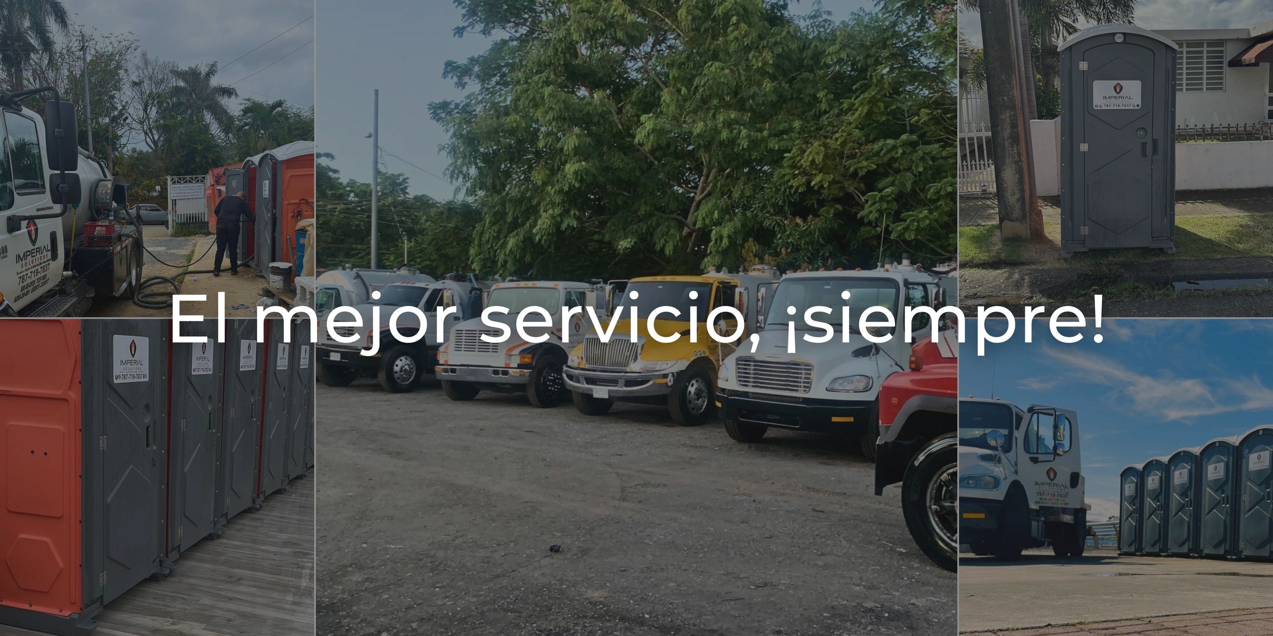 Baños portátiles y flota de camiones. 