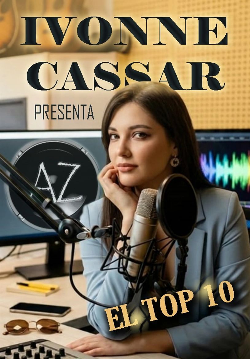 Ivonne Cassar presents a Top 10 music countdown show in a radio studio.