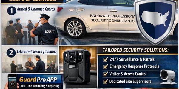 Nationwide Professional Security Consultants offering expert security services with advanced technology and local coverage.
