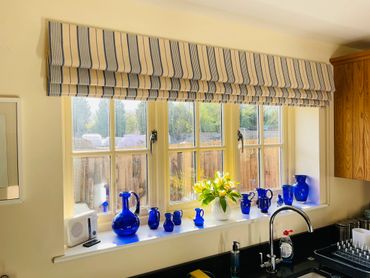 Roman Blind in a lovely stripe fabric 