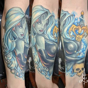 lady death tattoo, comic book tattoo, denver tattoo, lakewood tattoo, colorado tattoo