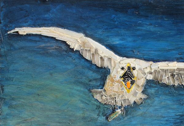 Gaviota I Ocean Plastic acrylic on board  54 x 36 cm