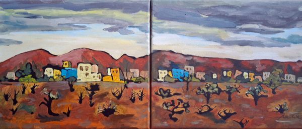 Dipitico - Moroccan series I Mix media oil and acrylic on canvas 60 x 25 cm