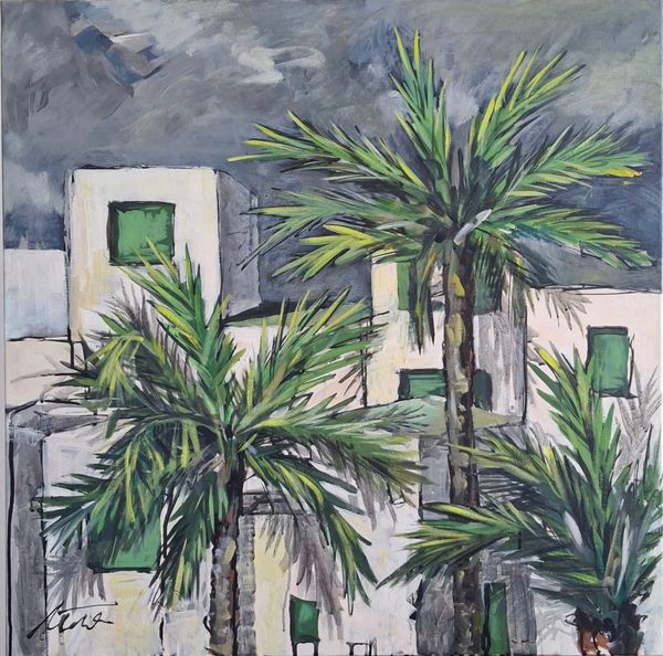 Palms & Shadows : Acrylic on canvas 80X80