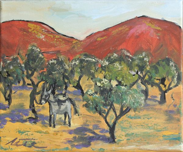 Asinello : Mix media , oil and acrylic on canvas 30 x 25 cm