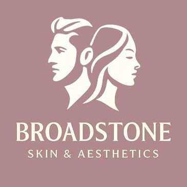 Logo of Broadstone Skin & Aesthetics with male and female profiles.