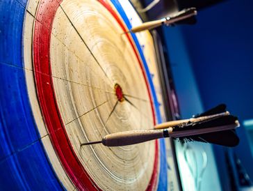Image of the dart board at the USSQ by Nolan Smith on 3/10/23
