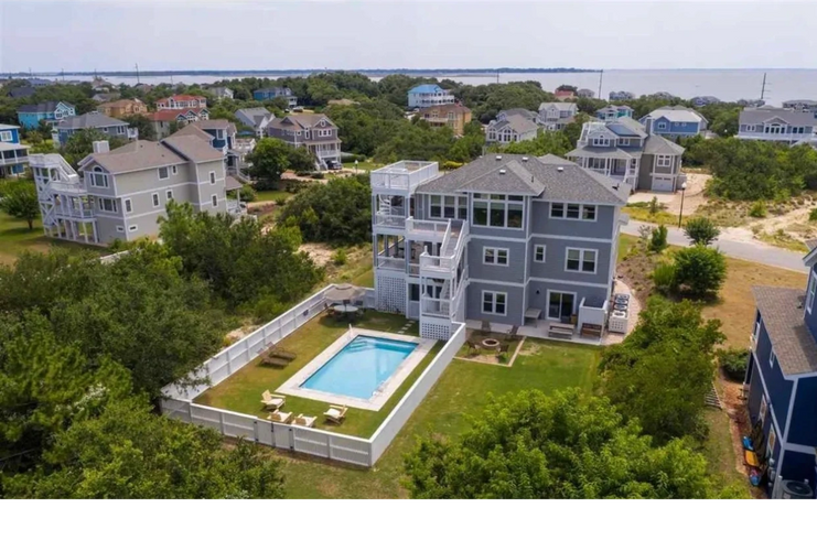 Arial view of the house from the back