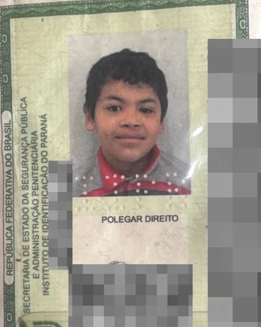 Identification card photo of a young boy from Paraná, Brazil.