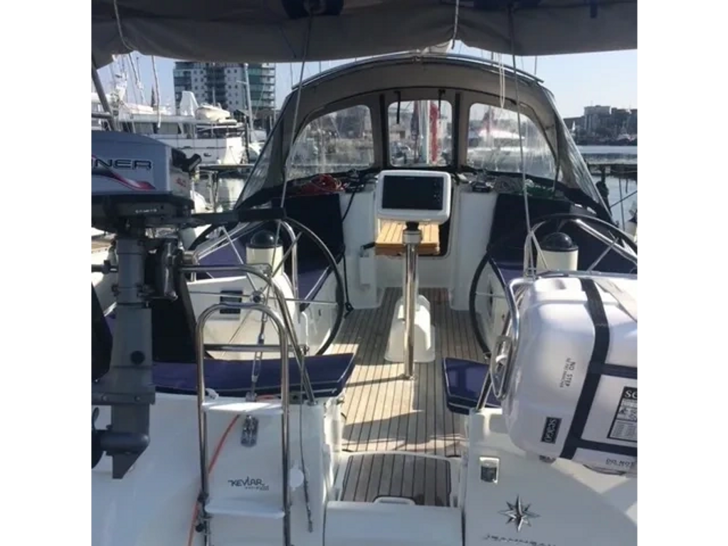 Silver Shadow cockpit with cushions and newly fitted teak cockpit sole