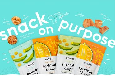 Amazi sustainable jackfruit snacks and plantain chips made in Uganda providing higher paying jobs to