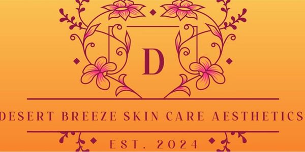 Elegant logo for Desert Breeze Skin Care Aesthetics with floral design and establishment year 2024.