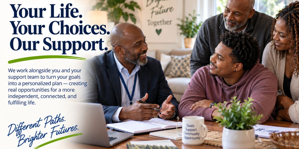Supportive team helping a family plan for their future.