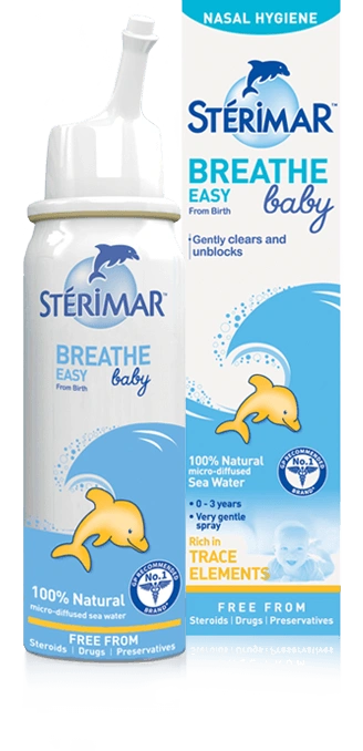 1x STERIMAR FOR BABY BREATHE EASY 100% NATURAL SEA WATER SPRAY - 50ML