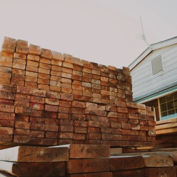 Lumber on truck and building supplies at Nicoma Park Lumber at lumber yard near me in OKC