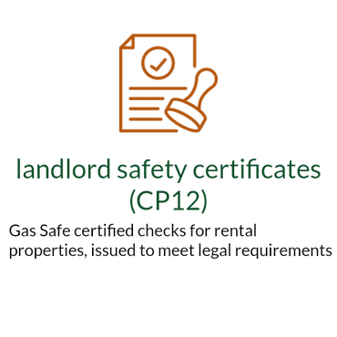 Gas Safe certificate icon for landlords in Cornwall (CP12)