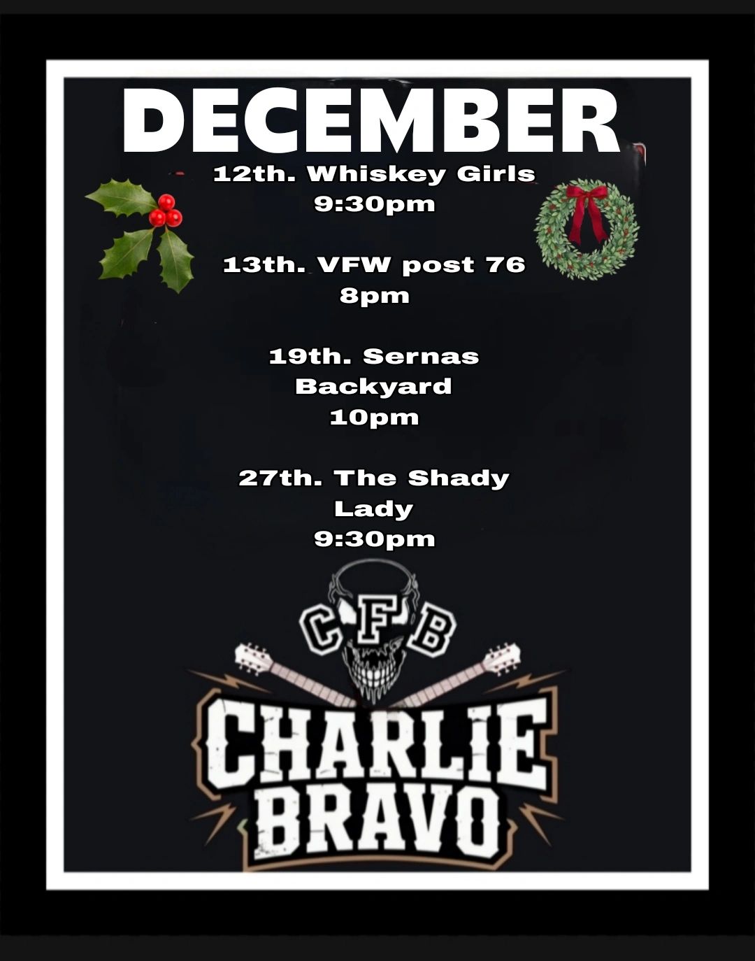 December2025 Gig calendar 