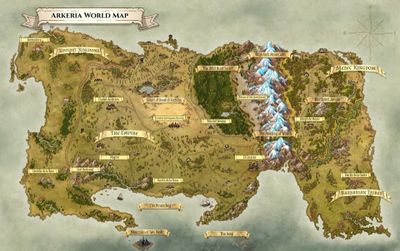 Arkeria world map.