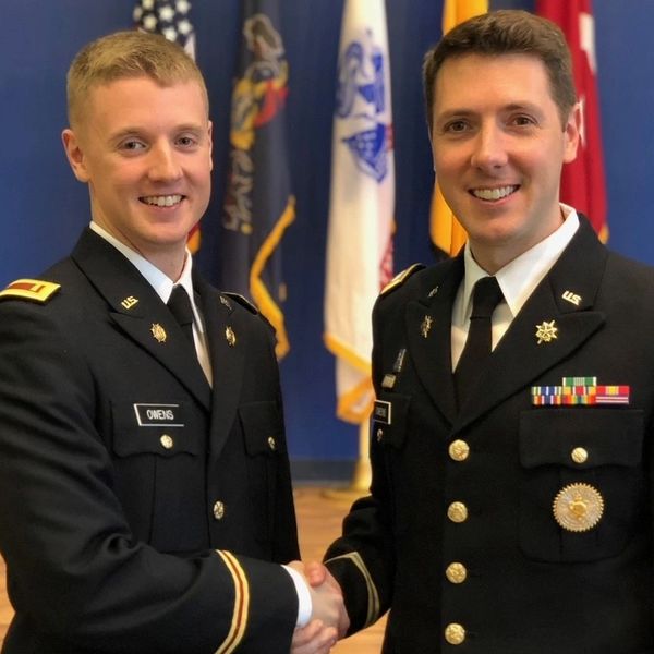 Darrell at the Army commissioning ceremony for his brother, Donovan. 