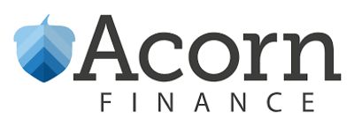 Logo of Acorn Finance with a blue acorn icon.