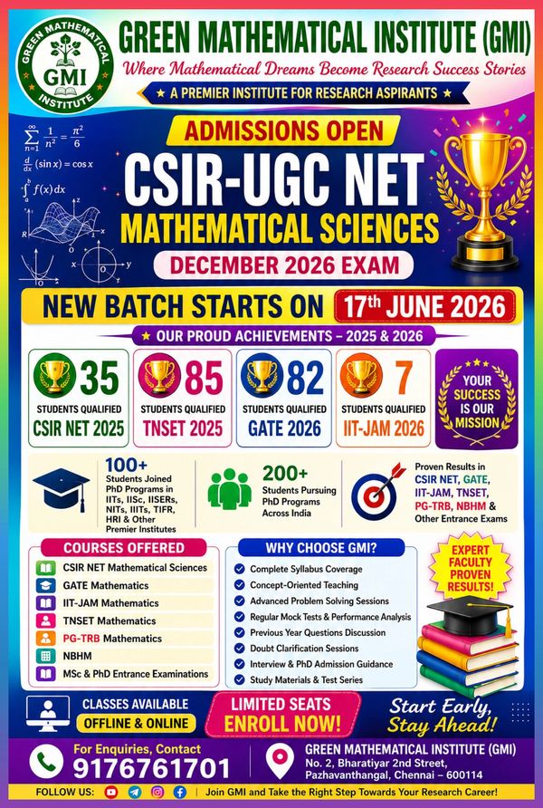 Top Coaching for Mathematics in Chennai | CSIR NET & GATE