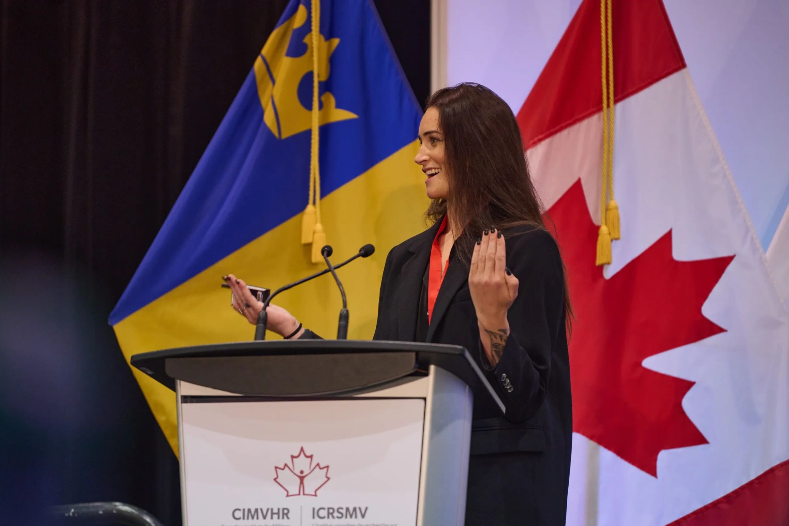 Chris M. Edwards podium presentation Canadian Institute for Military Veterans Health Research 