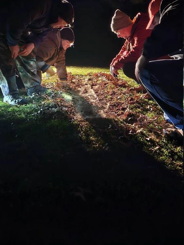 Mantrackers are first responders. These are working at night looking at signs made as people move
