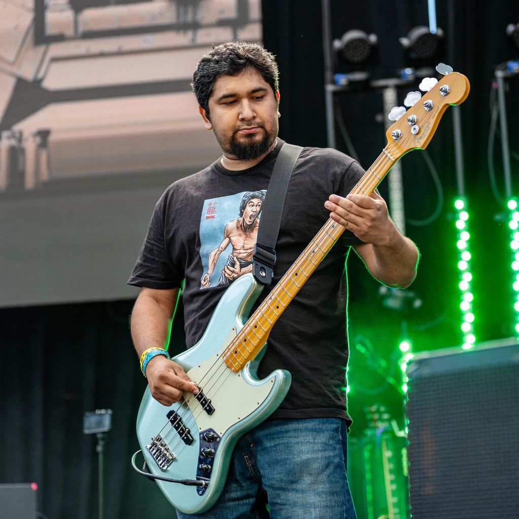 Bass Player performing at a concert